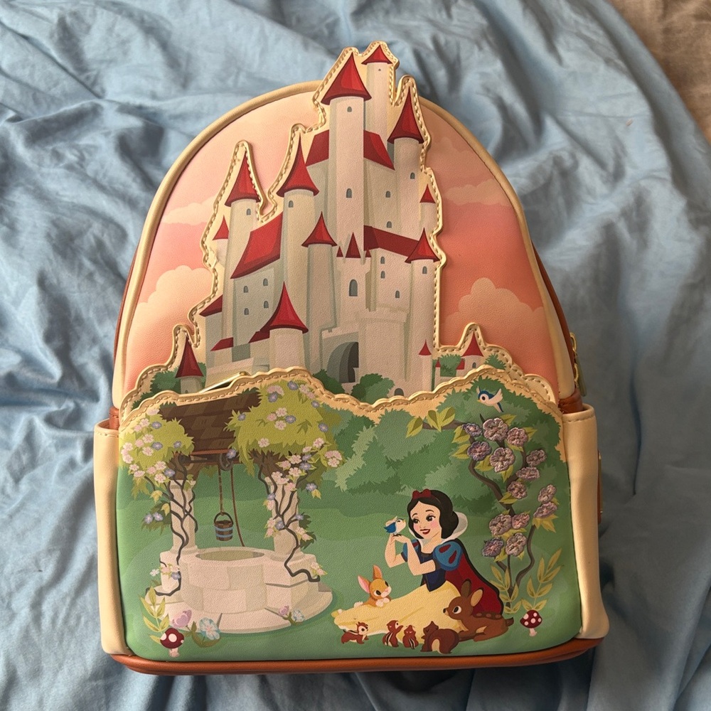 Loungefly Snow White Pink and Cream Castle Backpack